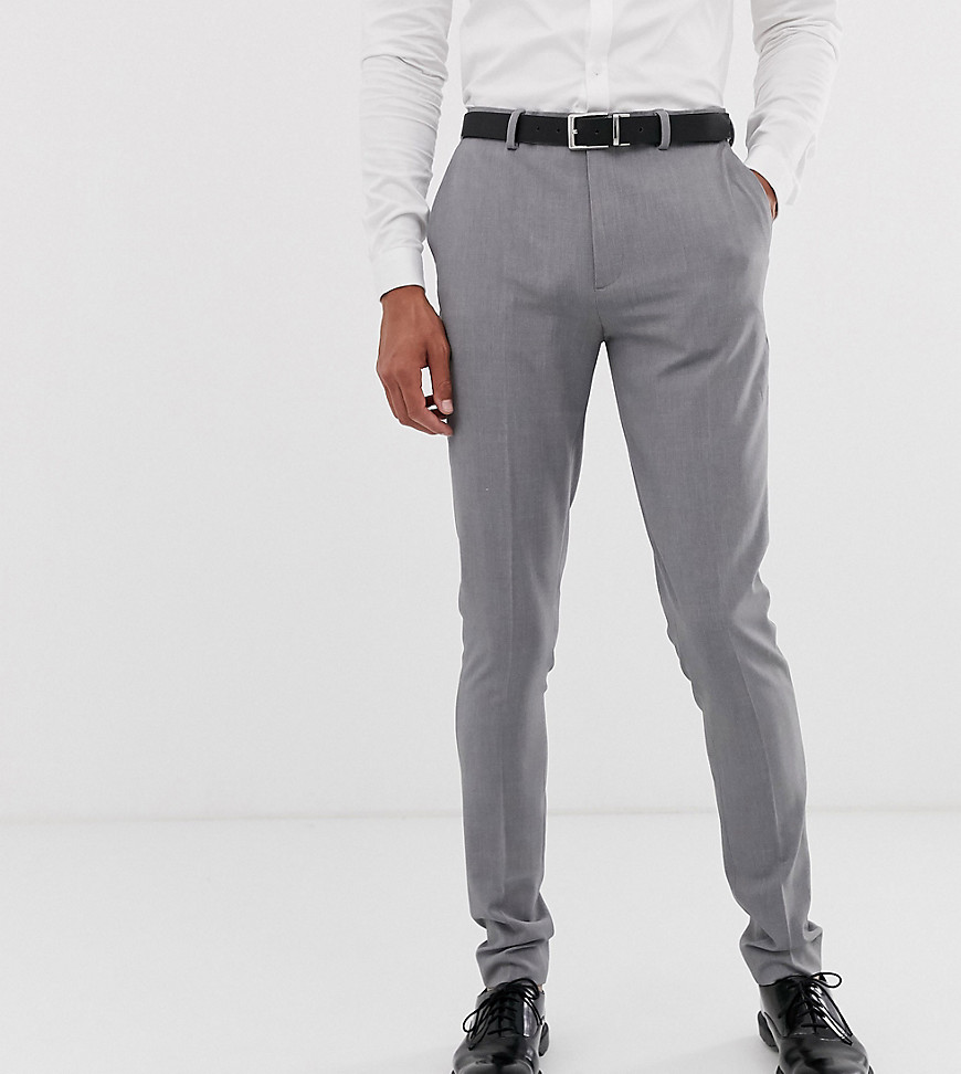 ASOS DESIGN Tall - Pantaloni super skinny eleganti grigi-Grigio