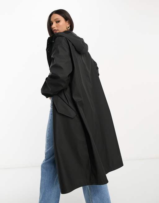 ASOS DESIGN Tall - Parka impermeabile gommato nero, 4 di 4