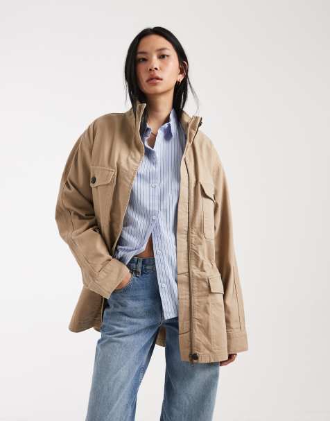 ASOS DESIGN Tall - Parka in cotone color pietra con quattro tasche - view 1