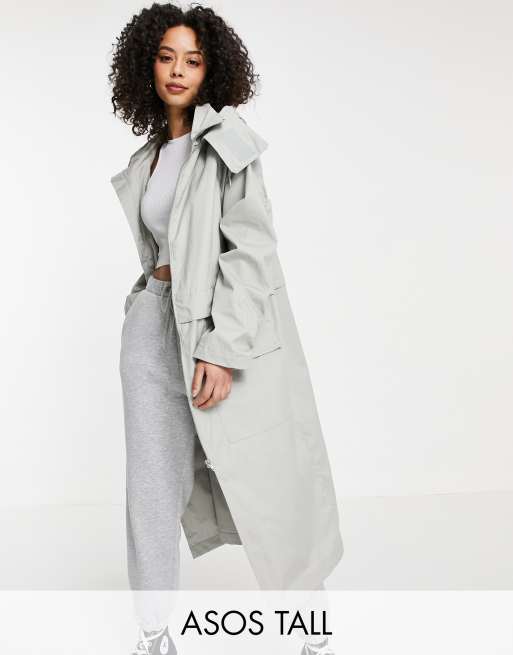 ASOS DESIGN Tall - Parka-jas met dubbele laag in grijs