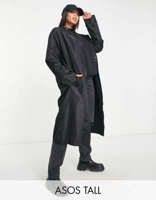 ASOS DESIGN Tall rain parka in black - ASOS Price Checker