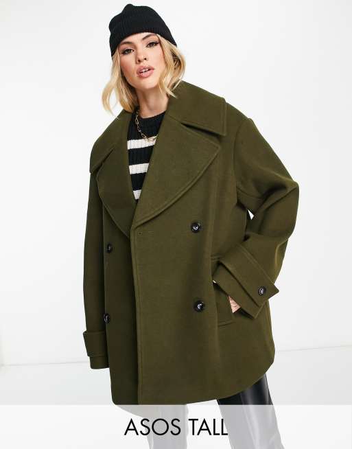 Khaki cheap pea coat