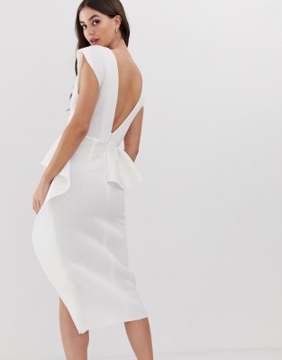 asos white peplum dress