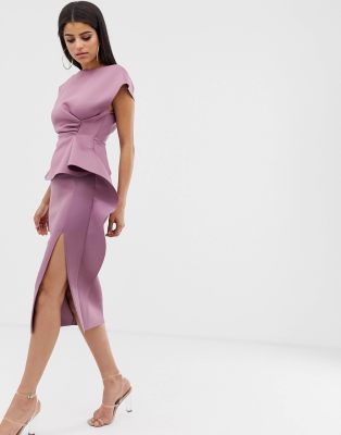 cowl neck midi dress