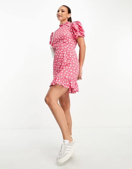 ASOS Design Pie Crust Neck Mini Tea Dress