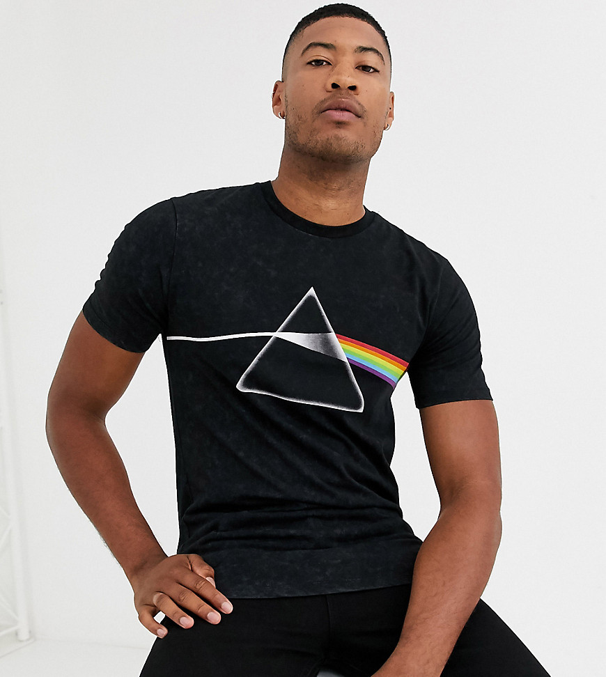 ASOS DESIGN Tall - Pink Floyd T-shirt met acid wash-Grijs