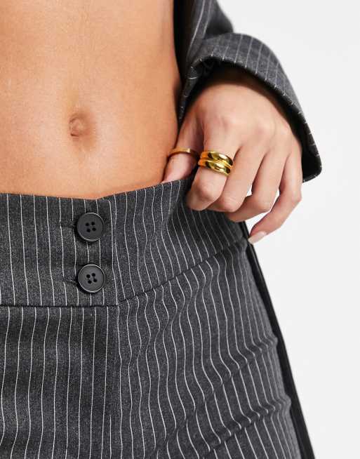 ASOS DESIGN jersey 90s festival V waist flare pant in glitter pinstripe -  part of a set