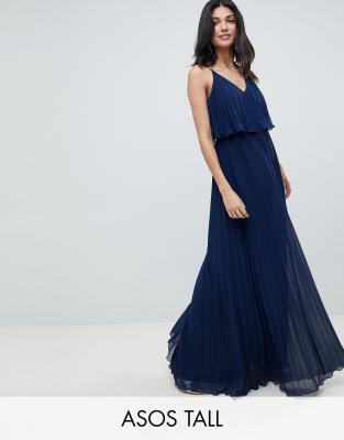 asos design pleated crop top maxi dress