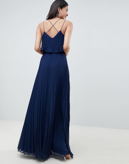 Asos design pleated crop top sale maxi dress