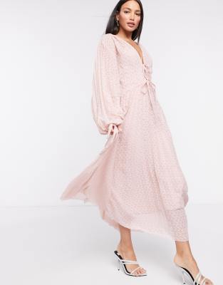 chevron pleated midi dress