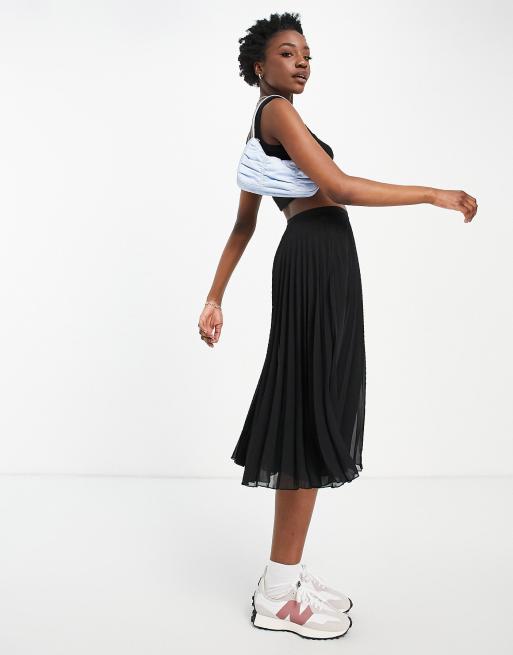 ASOS DESIGN Tall pleated midi skirt in black ASOS