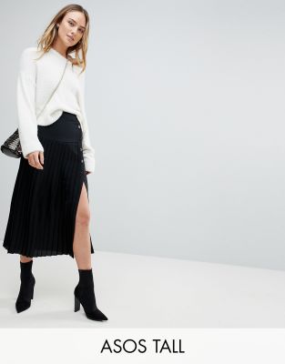 asos black pleated skirt