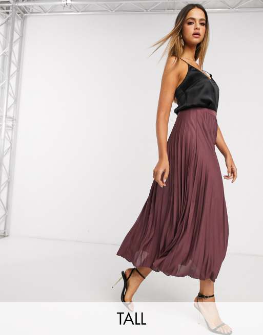 Asos design tall 2024 pleated midi skirt