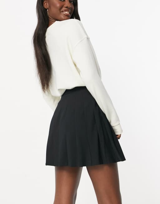 ASOS DESIGN Tall pleated mini skirt in black