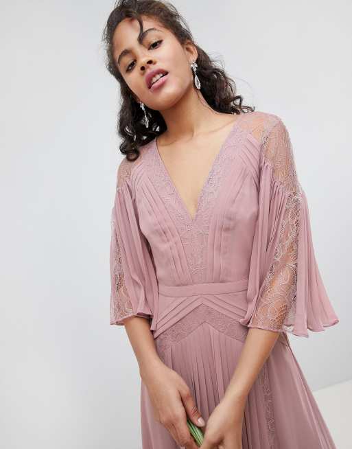 Asos lace insert on sale panelled maxi dress