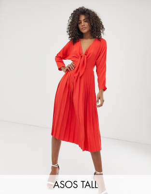 tie front midi dress