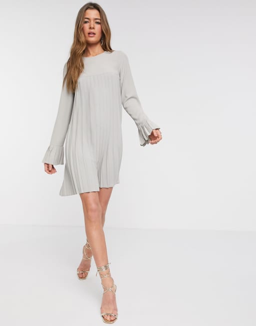 Asos grey pleated outlet dress