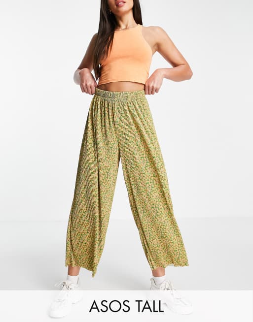 ASOS DESIGN mustard wide leg pants