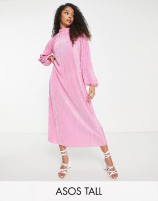 ASOS DESIGN Tall plisse high neck maxi 