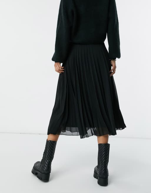 ASOS DESIGN Tall – Plissierter Midirock in Schwarz, 2 von 4