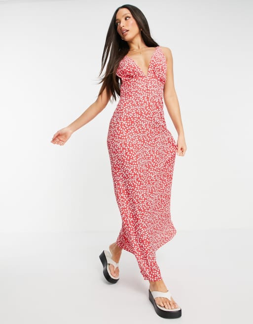 Asos red outlet floral maxi dress