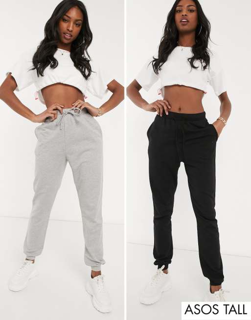 ASOS DESIGN Tall podstawowe joggersy z troczkiem, zestaw {[2:D2]} szt.