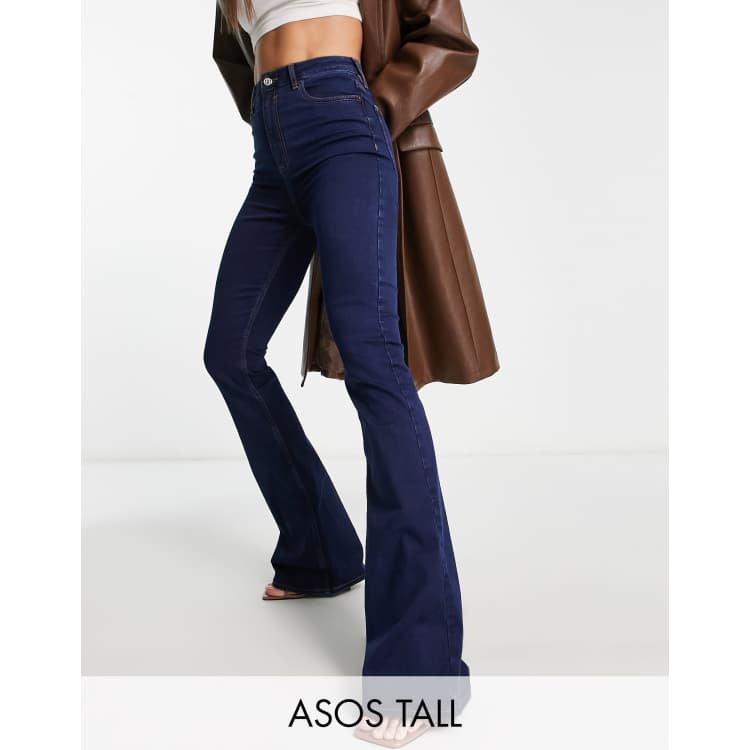 ASOS DESIGN flared jeans in dark blue