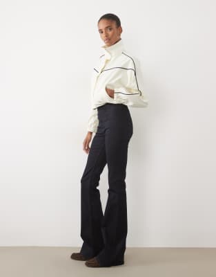 Asos Tall Asos Design Tall Power Stretch Sculpt Flare Jeans In Navy