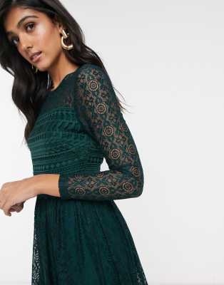 asos green skater dress