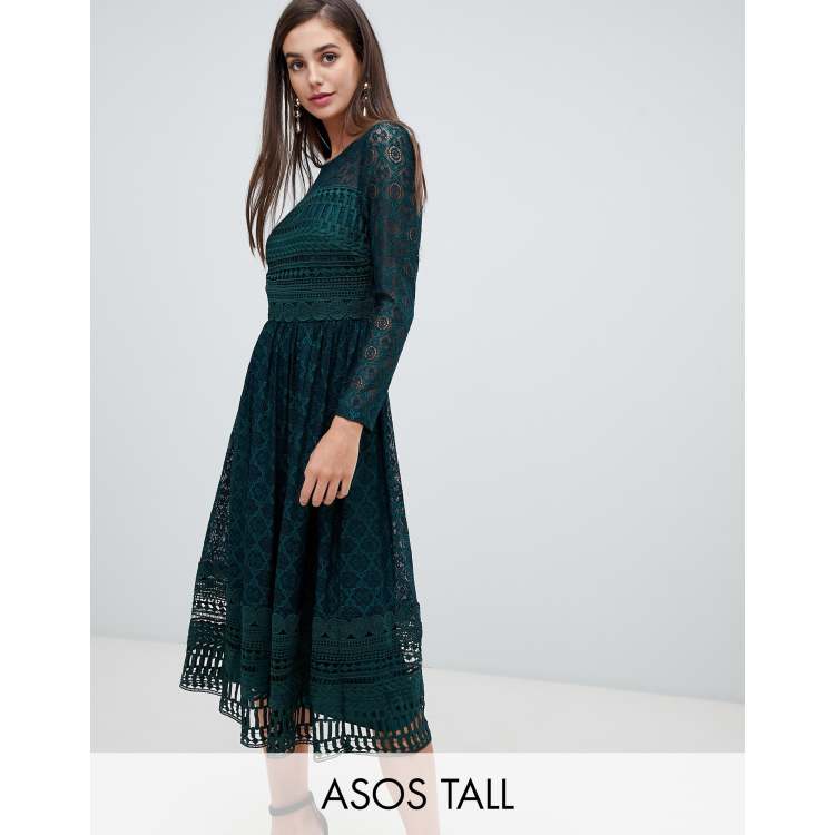 Asos design shop premium lace midi