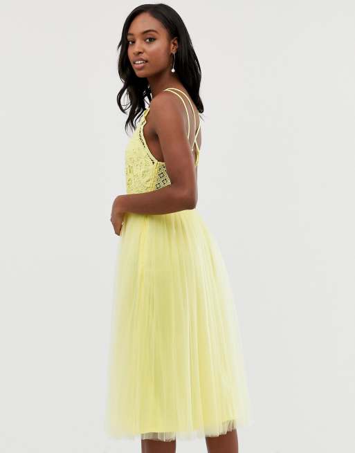 Asos premium lace cami cheap top tulle midi dress