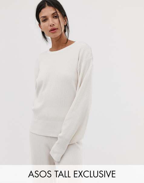 ASOS DESIGN tall premium lounge knitted dropped sleeve sweat