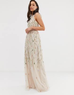 asos white floral maxi dress