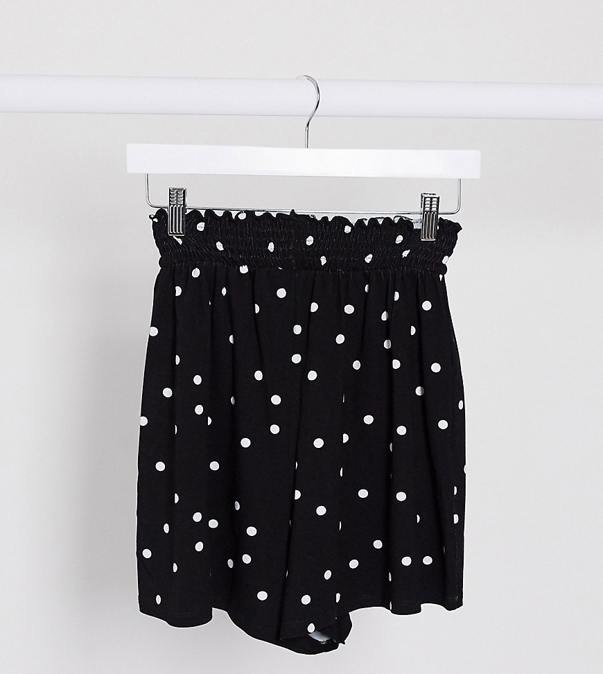 ASOS DESIGN Tall – Prickiga shorts med smockad midja-Flerfärgad