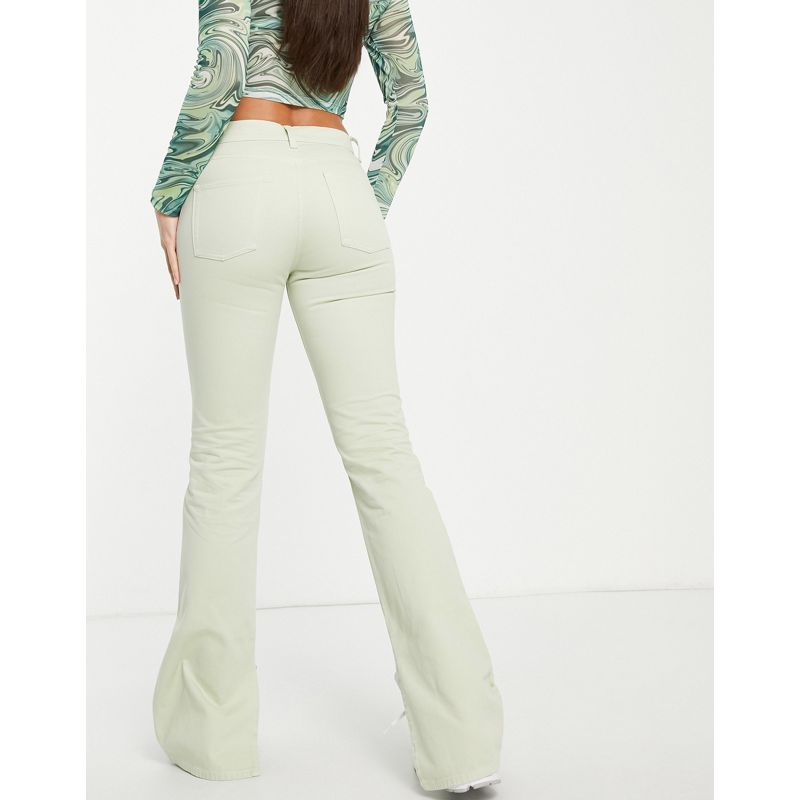 Pantaloni a zampa Kxj6h DESIGN Tall - Puddle - Pantaloni a zampa con spacco sul fondo color menta piperita 