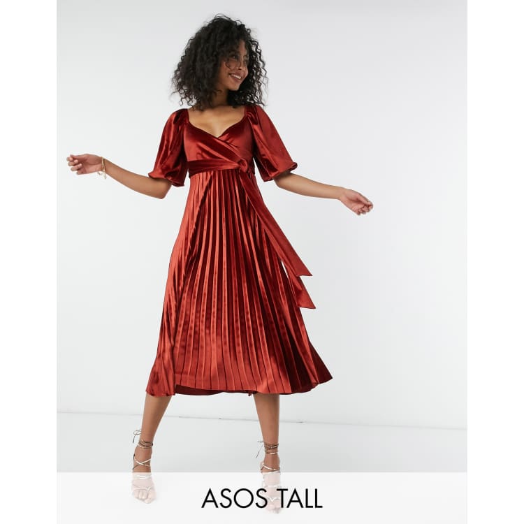 Asos velvet 2025 pleated dress