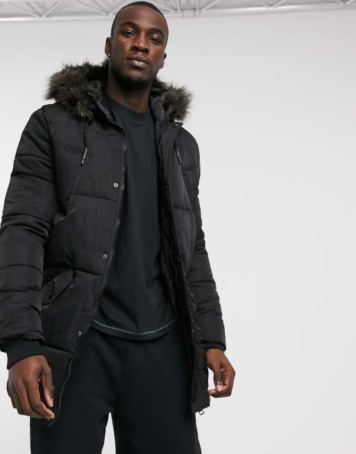 ASOS DESIGN puffer jacket in black