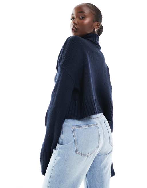 ASOS DESIGN Tall Pull court à col roulé Bleu marine ASOS
