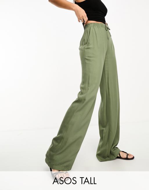 ASOS DESIGN Tall - Pull-on broek in kaki