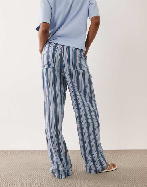 ASOS DESIGN Tall pull-on-bukser i blå stribe, 5 af 5