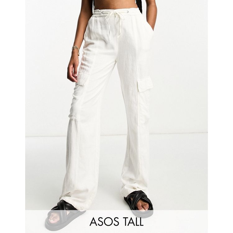 ASOS DESIGN Tall clean pull-on cargo pants in stone