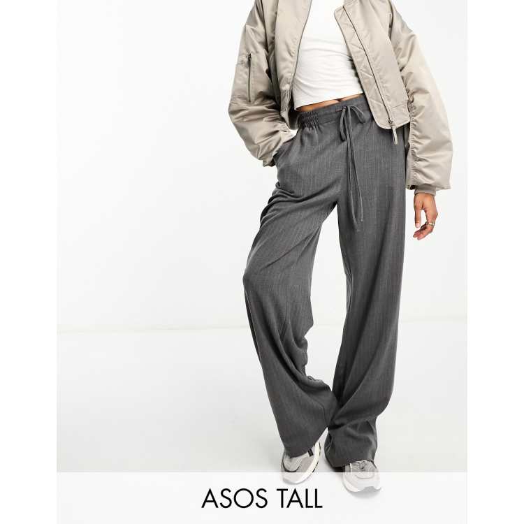 ASOS DESIGN Tall pull on pants in navy stripe