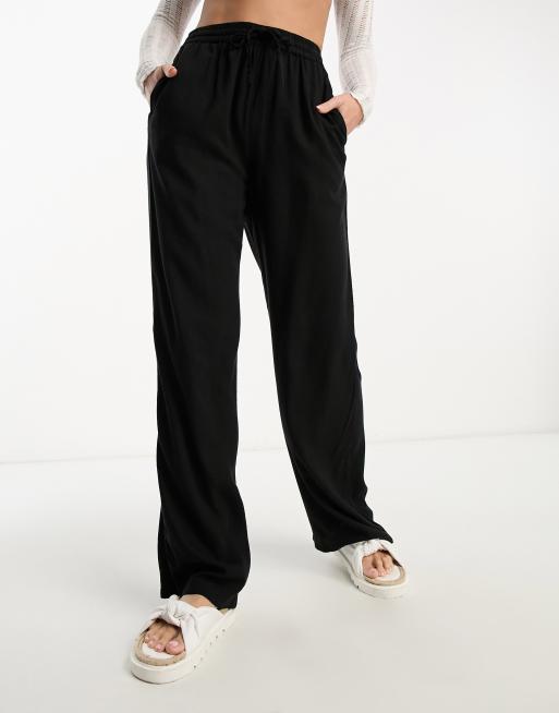 ASOS DESIGN Tall clean cargo pants with tab detail in black