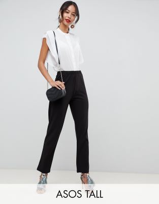 tapered black slacks