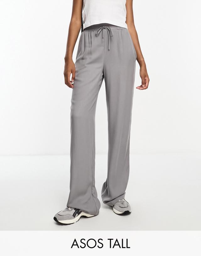 ASOS Tall - ASOS DESIGN Tall pull on trouser in grey