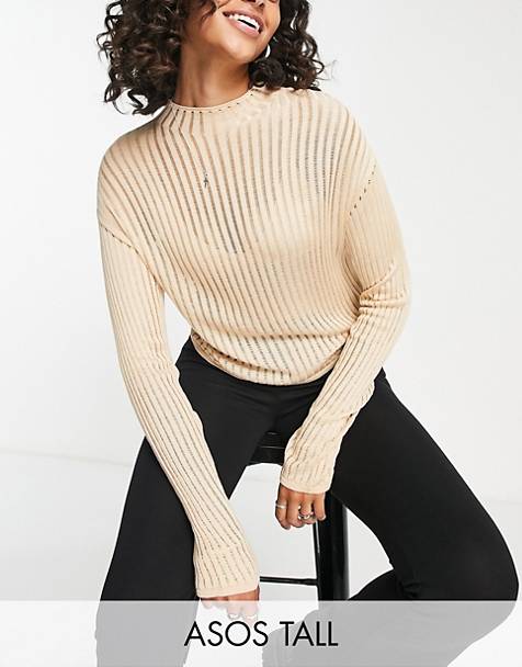 ASOS Damen Kleidung Pullover & Strickjacken Pullover Crop Pullover Inspired twist front crop jumper with skinny scarf in 