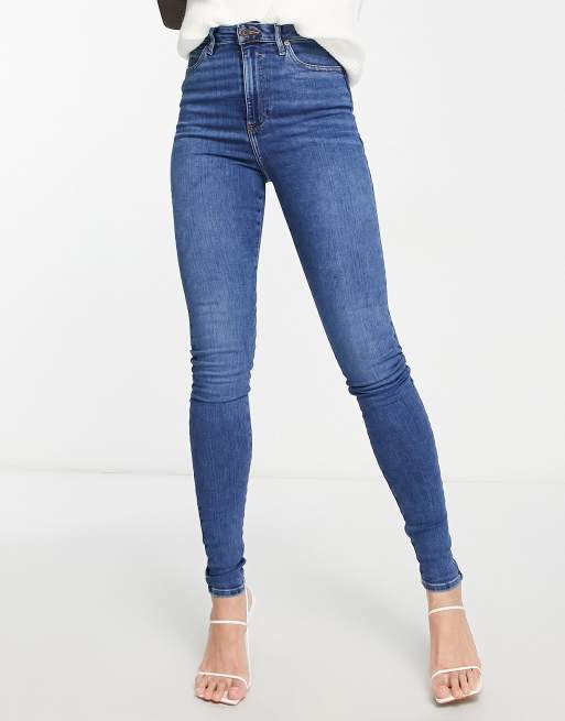 ASOS DESIGN Tall push up skinny jeans in dark blue