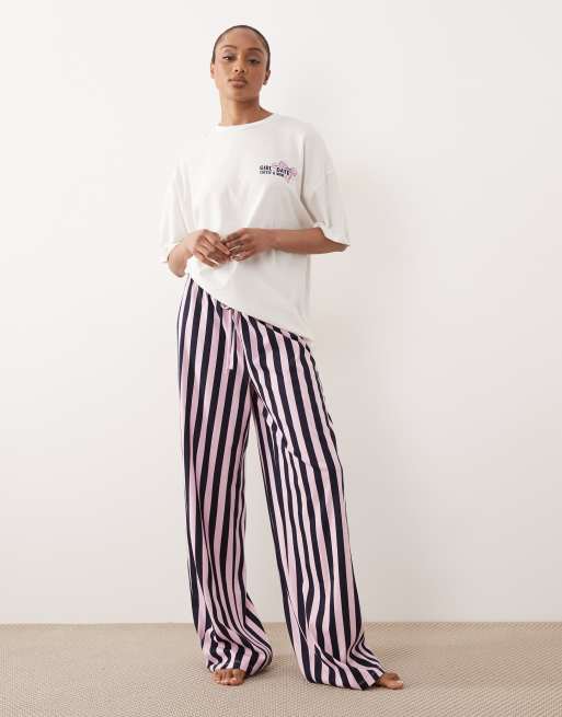 ASOS DESIGN Tall – Pyjama aus kurzärmligem Oberteil mit Käse- und Weingrafik und Hose, 3 von 4