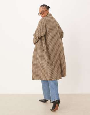 Asos Tall Asos Design Tall Quilted Liner Mid Length Coat In Brown