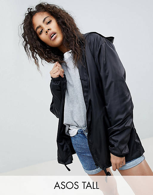 ASOS DESIGN Tall rain jacket with fanny pack